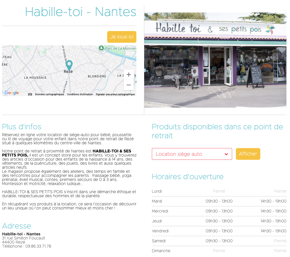 Rent stroller and car seat baby nantes